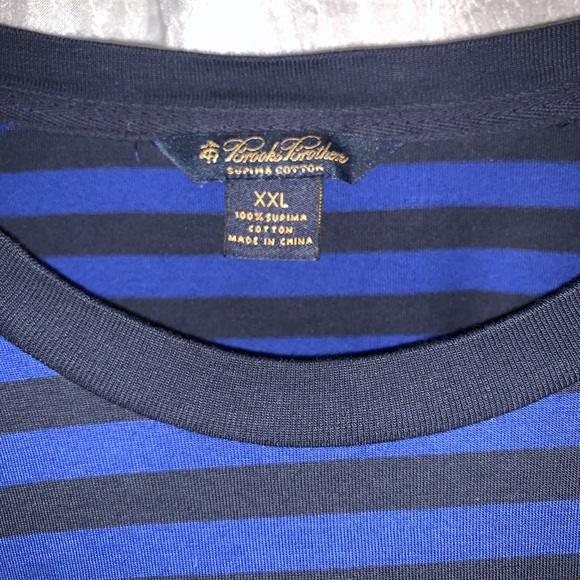 Brooks Brothers Blue & Black Striped T-Shirt/XXL - Picture 4 of 4
